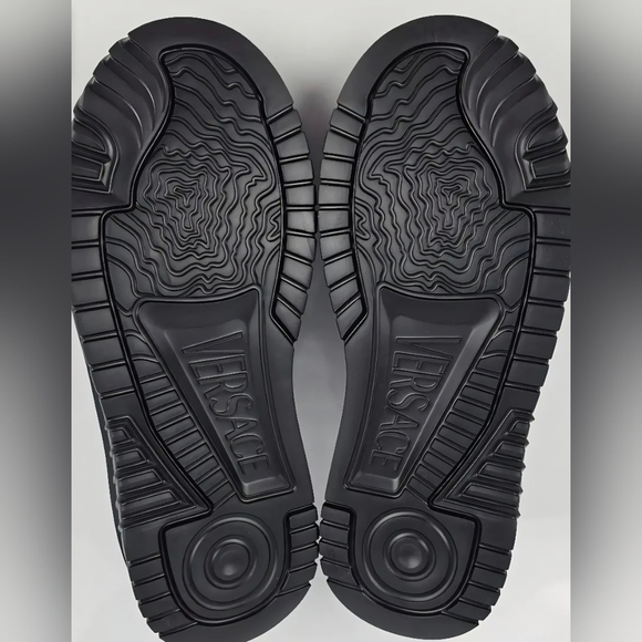 Versace Odissea Greca Black Leather Low Top Sneakers (Unisex) WMNS 9 Men's US 7 - Picture 6 of 6